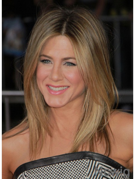 Shoulder Length Straight Layered Capless Blonde Cheapest 17 inch Jennifer Aniston Wigs