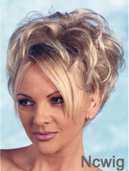 Curly Synthetic Blonde Short Fashion 3/4 Wigs