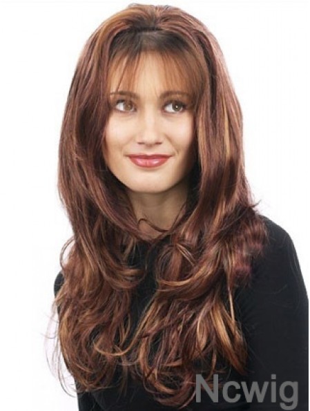 Wavy Synthetic Auburn Long Gorgeous 3/4 Wigs