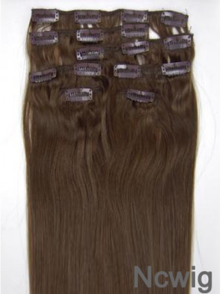 Perfect Brown Straight Remy Human Hair Clip In Hair Extensions