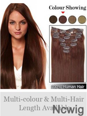 Hairstyles Auburn Straight Remy Human Hair Clip In Hair Extensions