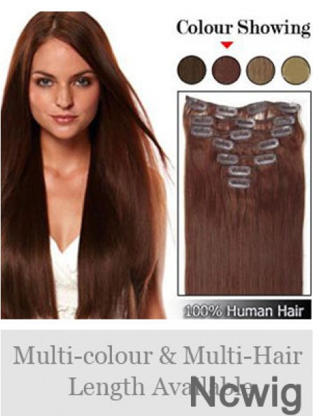 Hairstyles Auburn Straight Remy Human Hair Clip In Hair Extensions
