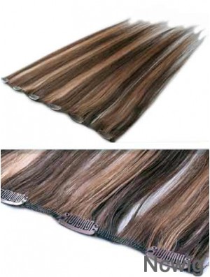 High Quality Brown Straight Remy Human Hair Clip In Hair Extensions