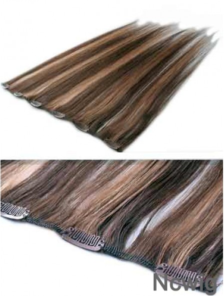 High Quality Brown Straight Remy Human Hair Clip In Hair Extensions