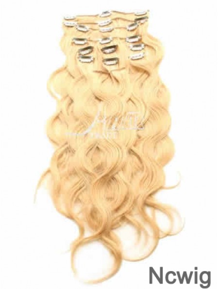 Ideal Blonde Curly Remy Human Hair Clip In Hair Extensions