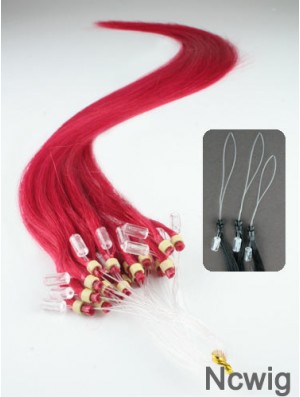 Fashion Red Straight Micro Loop Ring Hair Extensions