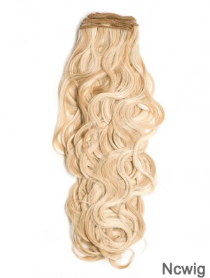 Curly Remy Human Hair Blonde Stylish Weft Extensions