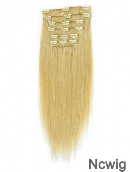 Suitable Blonde Straight Remy Human Hair Clip In Hair Extensions