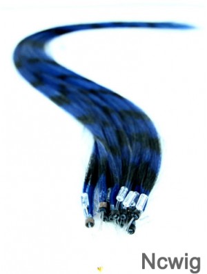 Durable Black Straight Micro Loop Ring Hair Extensions