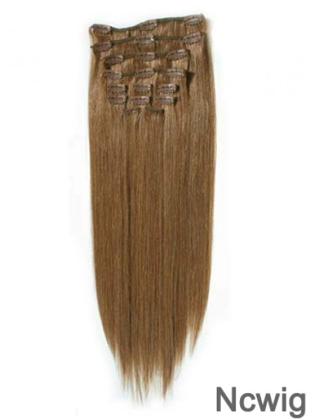 Fashionable Blonde Straight Remy Human Hair Clip In Hair Extensions