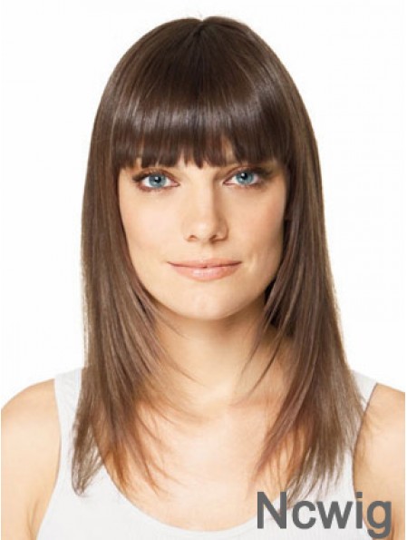 Clip In Hairpieces For Short Hair Brown Color Straight Style