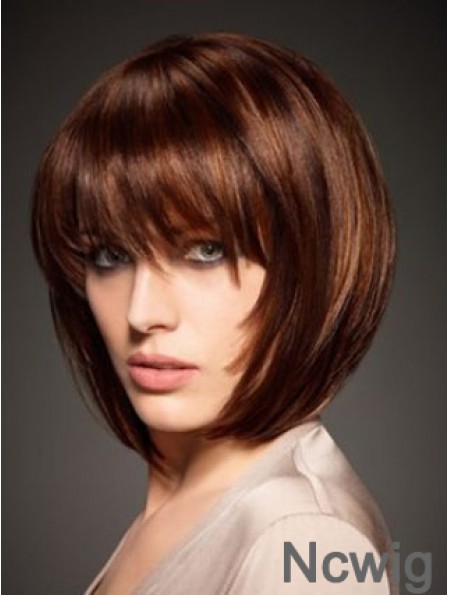 Human Hair Straight Style Chin Length Bobs Cut