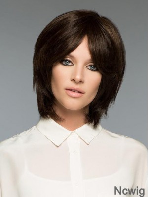 Brown Natural Straight Short Remy Human Hair Bob Wigs