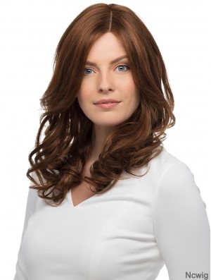 16 inch Long 100% Hand-tied Brown Human Remy Hair Wigs