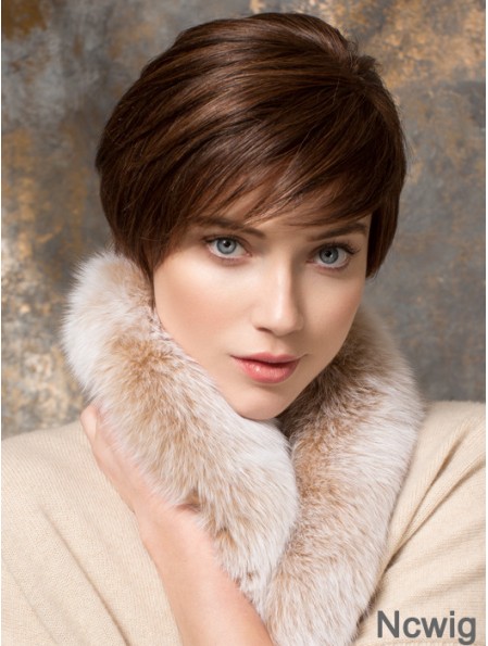 Short Straight Boycuts Auburn Designed 100% Hand-tied Wigs