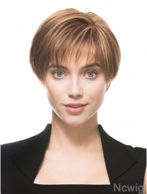 Monofilament Human 100% Hand Tied Boycuts Short Length Straight Style