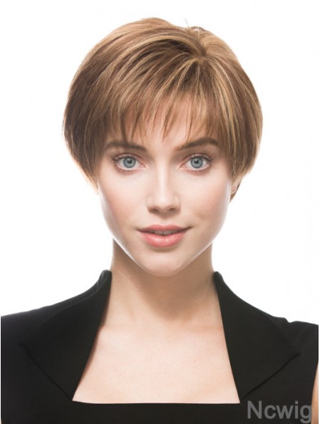 Monofilament Human 100% Hand Tied Boycuts Short Length Straight Style