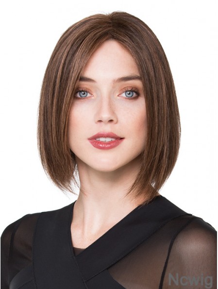 Bob Human Hair Wigs Brown Color Chin Length Bobs Cut