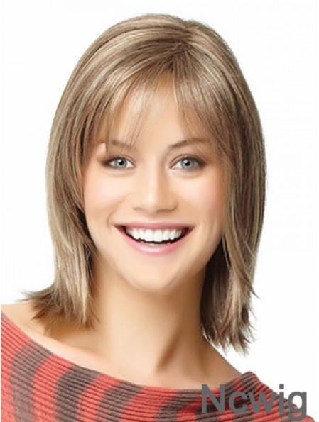 Short Bob Wigs Human Hair Shoulder Length Straight Style With Capless