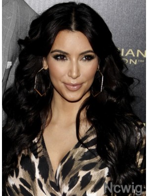 Kim Kardashian Lace Front Remy Human Black Color Long Length