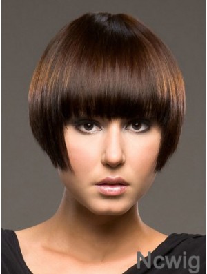 Bob Synthetic Wigs With Capless Straight Style Short Length