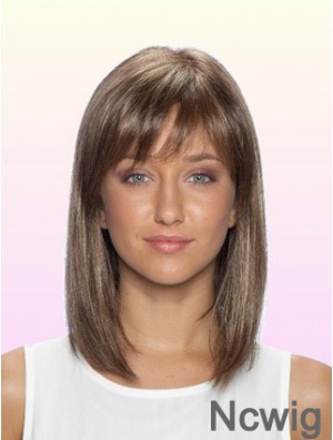 100% Glueless Human Hair Lace Front Wigs With Bangs Stright Style