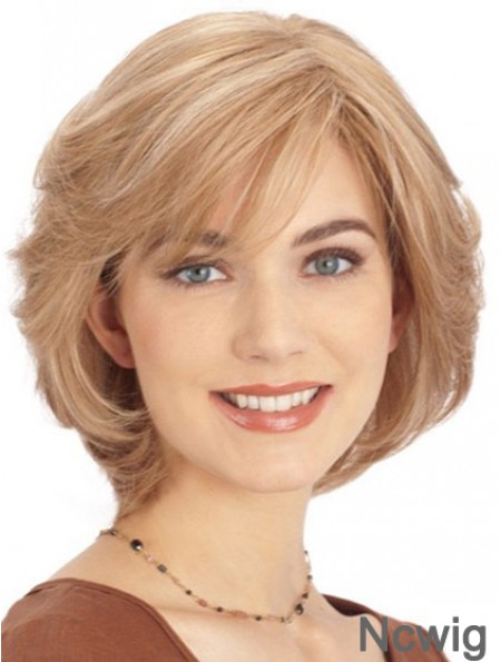 Human Hair Lace Front Monofilament Top Wigs Blonde Color Chin Length