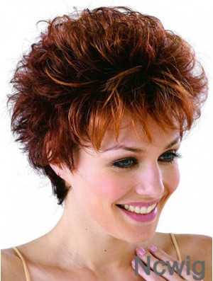 Remy Human Cropped Lace Front Curly Petite Monofilament Cap Wigs