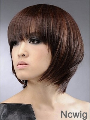 Chin Length Straight Bobs Capless Synthetic Wigs Bob Style