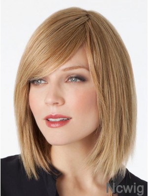 Lace Front Shoulder Length Straight Blonde Trendy Bob Wigs