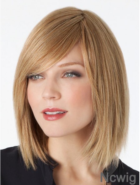 Lace Front Shoulder Length Straight Blonde Trendy Bob Wigs