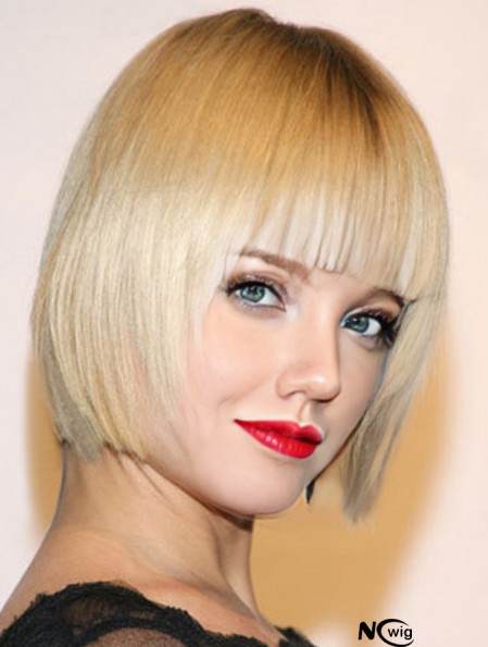 Blonde Chin Length 100% Hand-tied 10 inch Mena Suvari Wigs