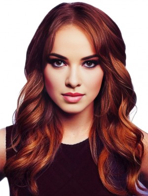 100% Human Hair Jennifer Lawrence Wigs With Capless Wavy Style Long Length