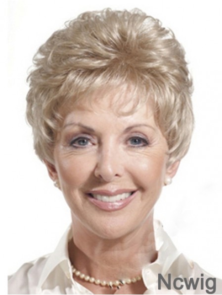 Real Hair Wigs For Older Women Cropped Length Auburn Color Classic Cuts