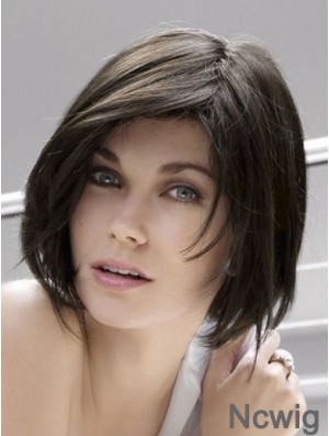 Lace Front Chin Length Straight Black Popular Bob Wigs