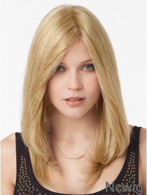 Blonde Long Great Straight Without Bangs Lace Wigs