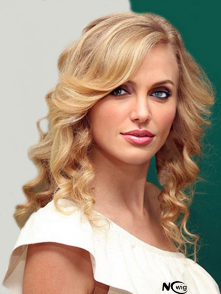 100% Hand-tied With Bangs Wavy Shoulder Length Blonde Suitable Taylor Swift Wigs