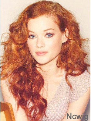 Without Bangs Long Copper Wavy 20 inch Cheapest Human Hair Jane Levy Wigs