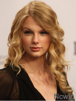 100% Hand-tied Without Bangs Wavy Long Blonde Incredible Taylor Swift Wigs
