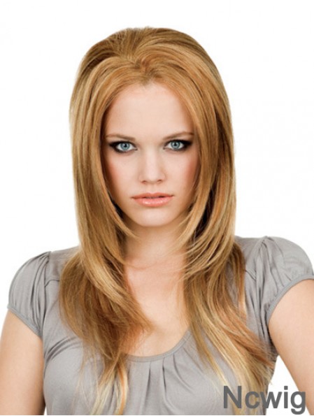  Remy Human Hair Lace Front Blonde Modern Long Wigs