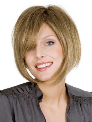 Chin Length Blonde Modern 10 inch Wavy Bob Wigs