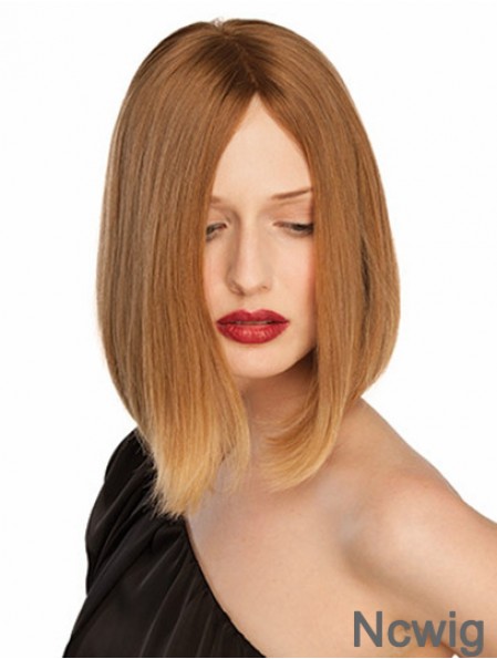 10 inch Blonde Chin Length Without Bangs Straight Convenient Lace Wigs