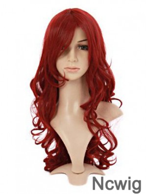 Wavy With Bangs Lace Front Style 20 inch Red Long Wigs