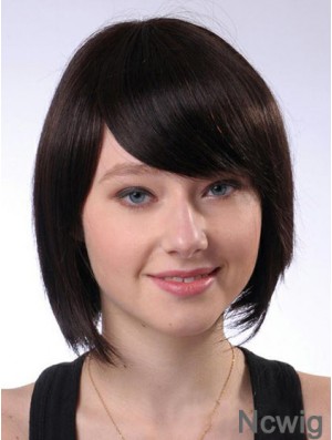 Bobs Best Straight Brown Chin Length Human Hair Wigs