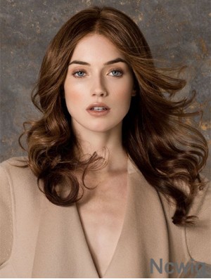 Wavy Without Bangs Monofilament Brown Ideal Long Wigs