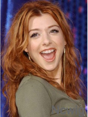 Without Bangs Long Copper Wavy 20 inch New Human Hair Alyson Hannigan Wigs