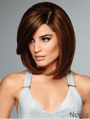 Brown 100% Hand-tied Remy Human Hair 12 inch Bob Style Wigs