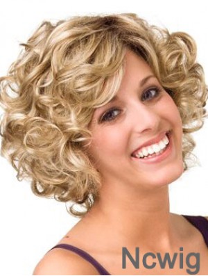 Curly Blonde Layered 10 inch Buy Human Hair Wigs