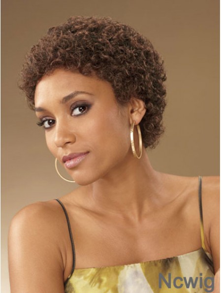 African Hair Curly Style Short Length Boycuts With Capless