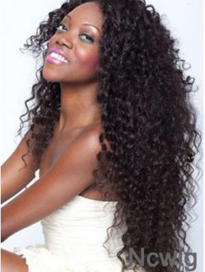 African American Lace Wigs Remy Human Long Length Kinky Style